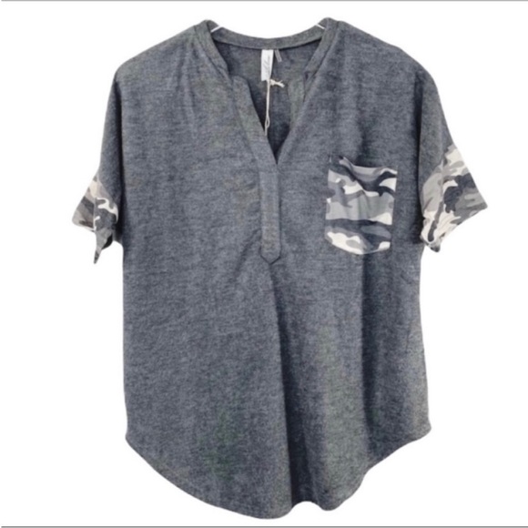 L LOVE camo short sleeve top S - Picture 5 of 10